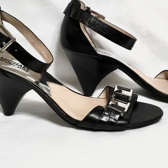 Michael Kors Ankle Strap Heels w/ Silver Accents - Picture 1 of 8